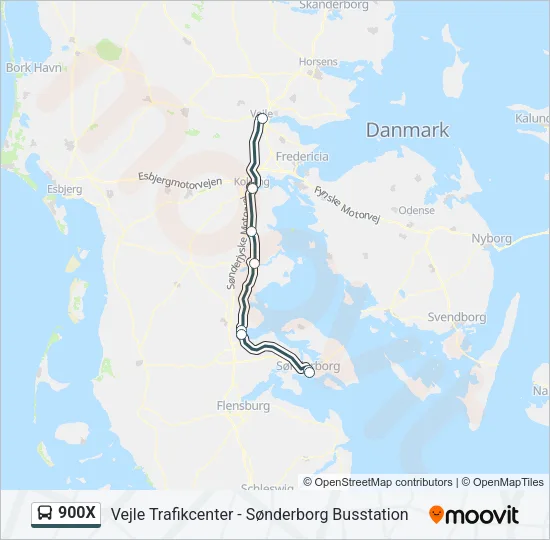 900X Bus Line Map