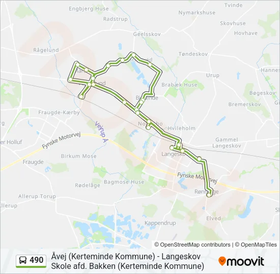 490 Bus Line Map