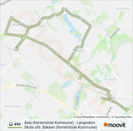 490 Bus Line Map