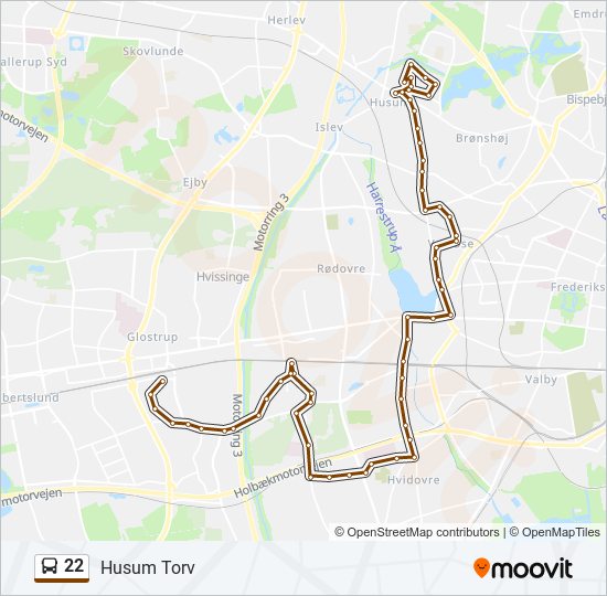 22 bus Line Map