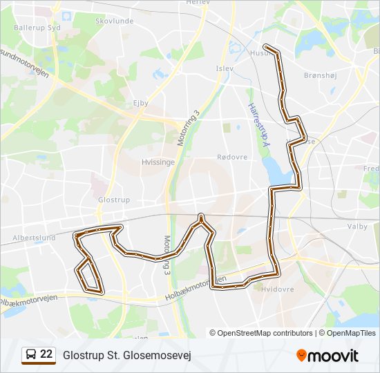 22 bus Line Map