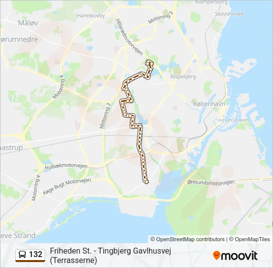 132 Bus Line Map