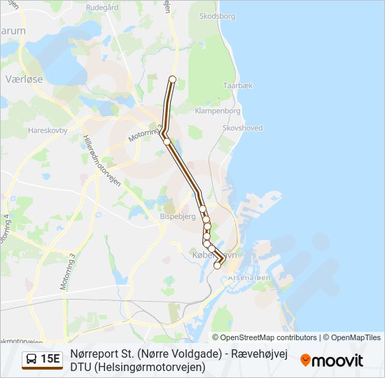 15e Rute: Rejseplaner, Stop & Kort - Nørreport St. (Opdateret)