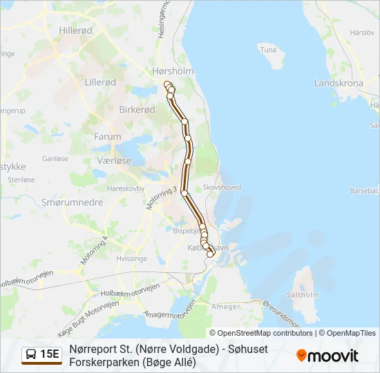 15E Bus Line Map