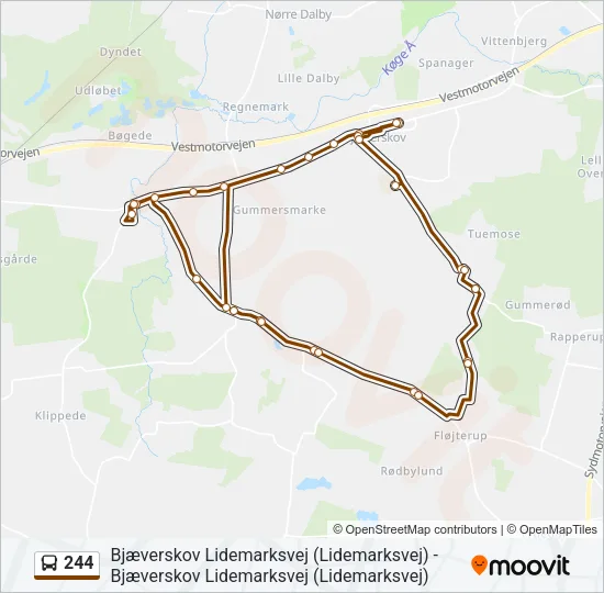 244 Bus Line Map