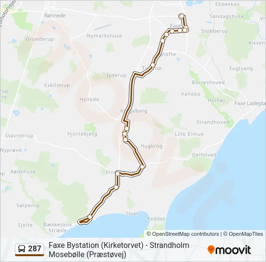 287 Bus Line Map