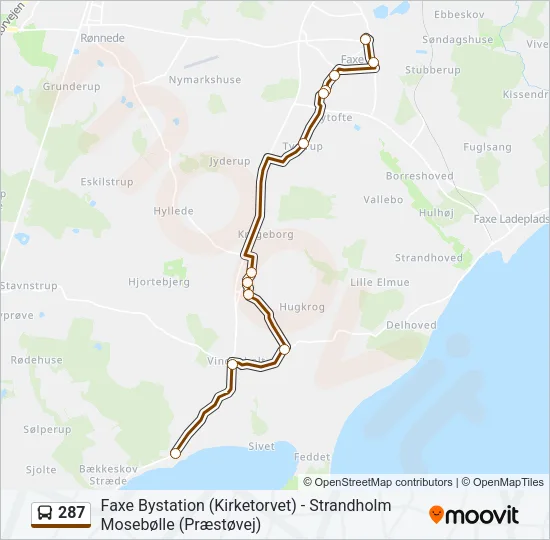 287 Bus Line Map