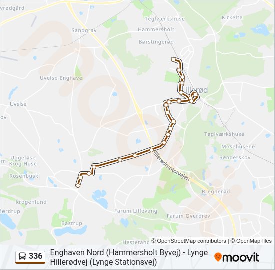 336 Route: Schedules, & Maps - Allerød Nord