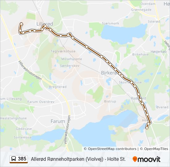 385 Route: Schedules, Stops & Maps - Rønneholtparken (Updated)