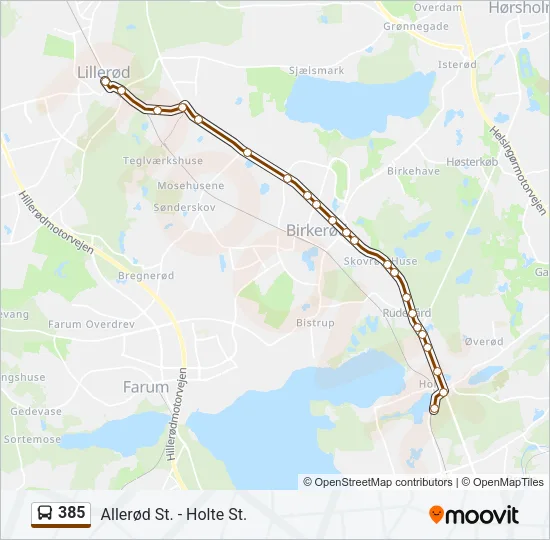 385 Bus Line Map