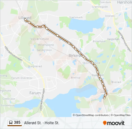 385 Bus Line Map