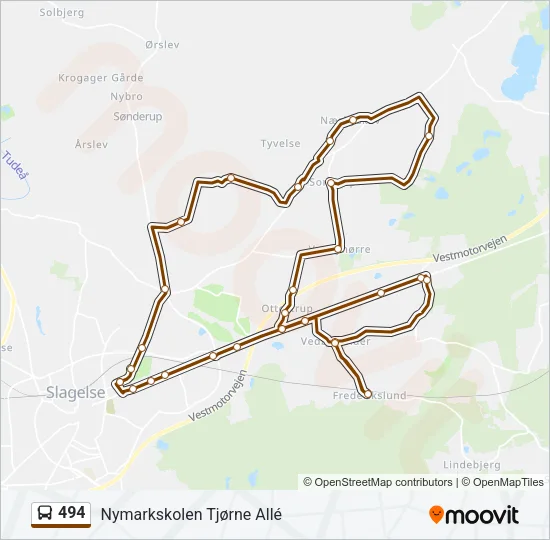 494 Bus Line Map