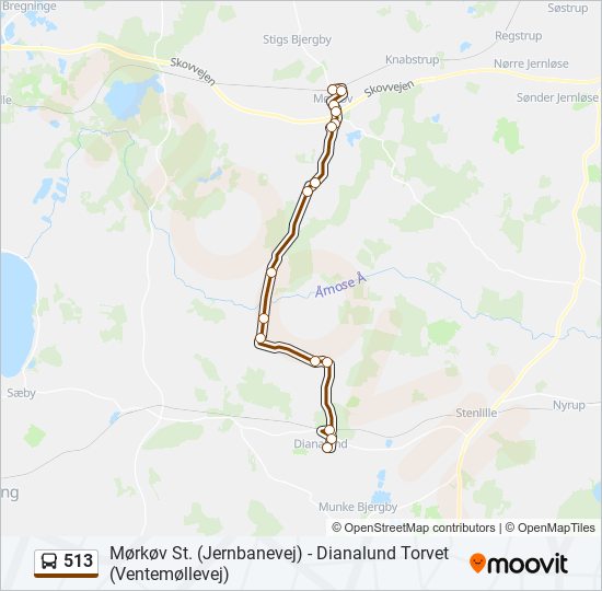 513 bus Line Map