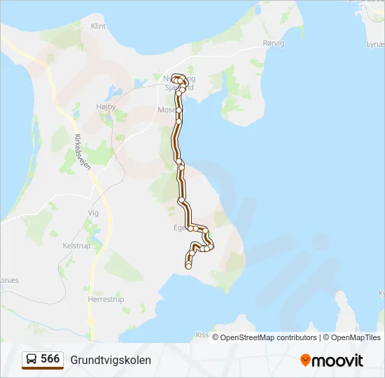 566 Bus Line Map