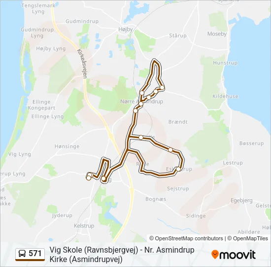 571 Bus Line Map