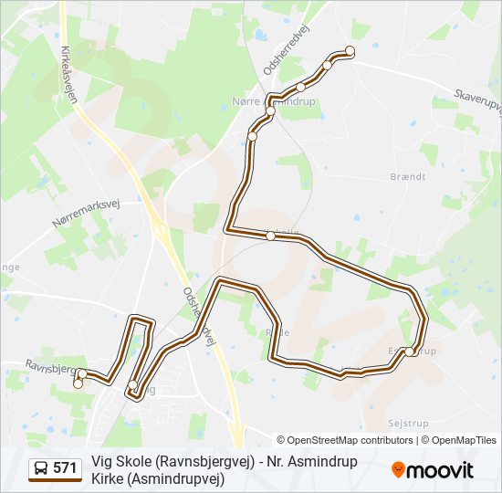 571 bus Line Map