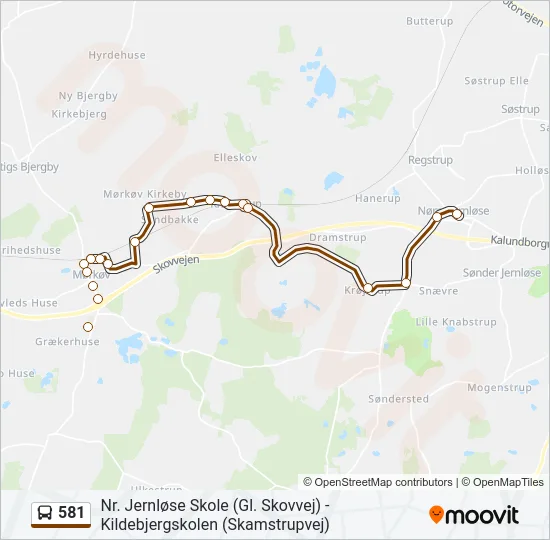 581 Bus Line Map