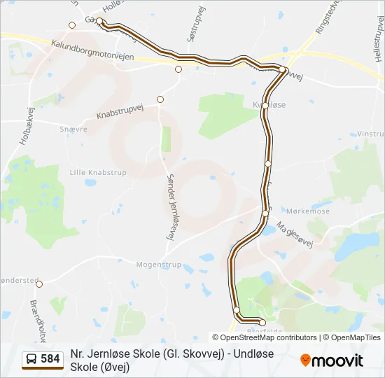 584 Bus Line Map