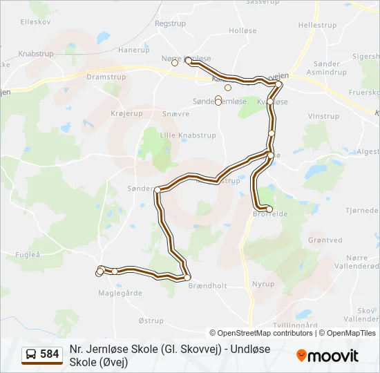 584 Bus Line Map