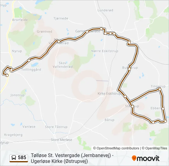 585 Bus Line Map