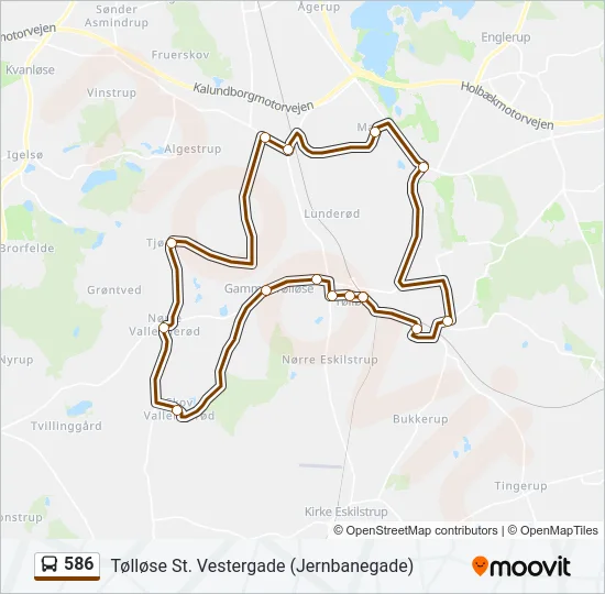 586 Bus Line Map