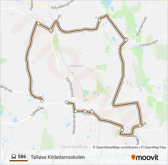586 Bus Line Map