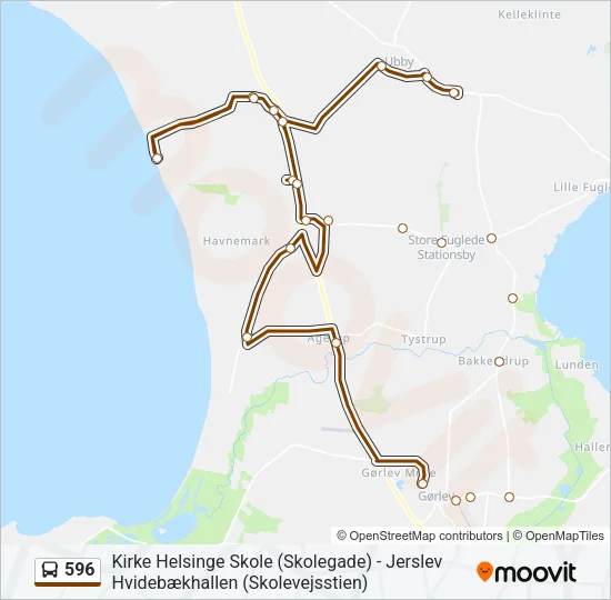 596 Bus Line Map