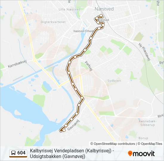 604 Bus Line Map
