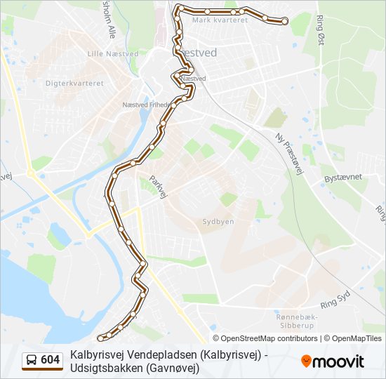 604 bus Line Map