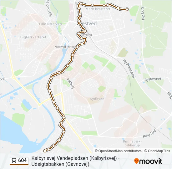 604 Bus Line Map