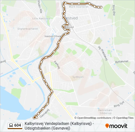 604 Bus Line Map
