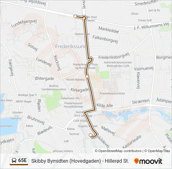 65E bus Linjekort