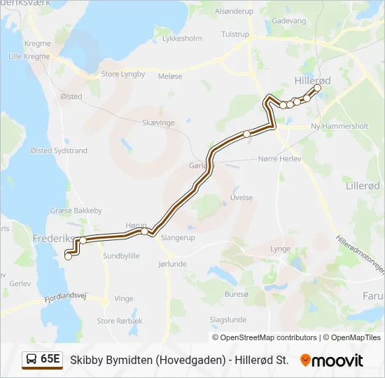 65E bus Linjekort