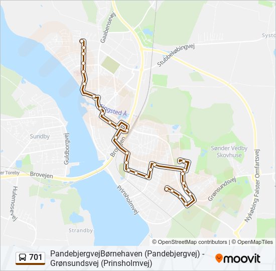 701 bus Line Map