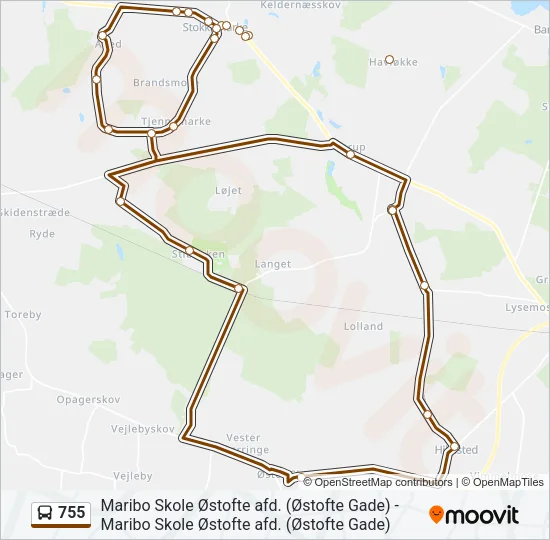 755 Bus Line Map