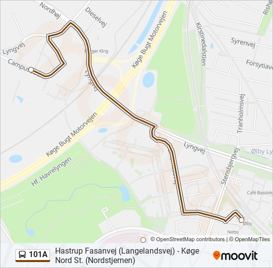 101A bus Line Map