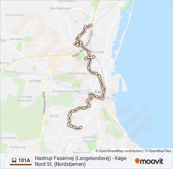 101A bus Line Map