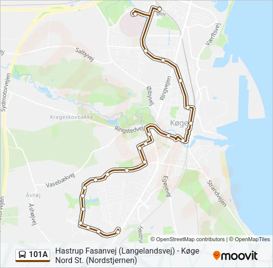 101A Bus Line Map