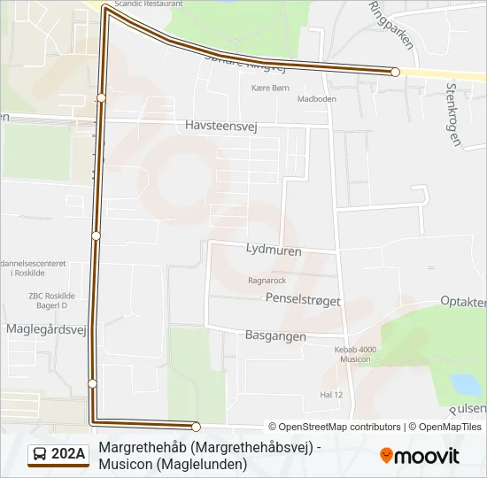 202A Bus Line Map