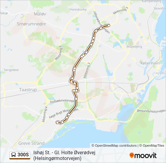 300S Bus Line Map