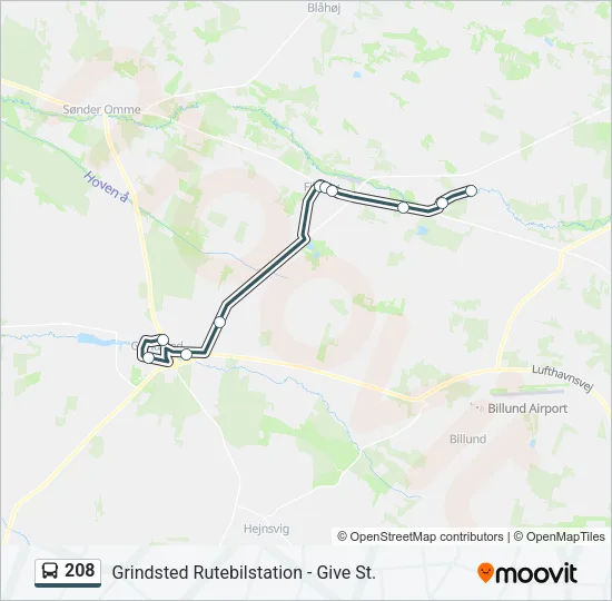 208 Bus Line Map