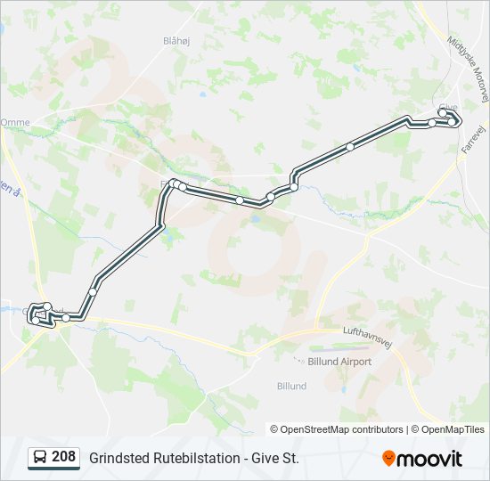 208 bus Line Map