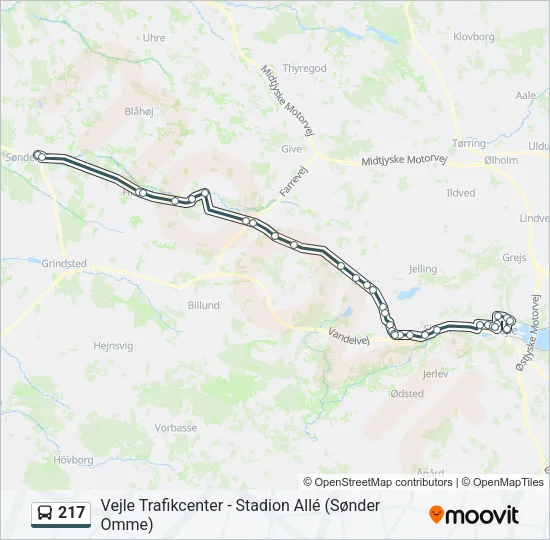 217 Bus Line Map