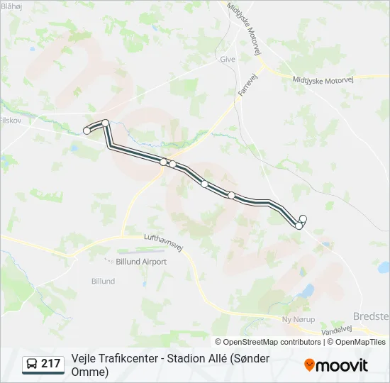 217 Bus Line Map