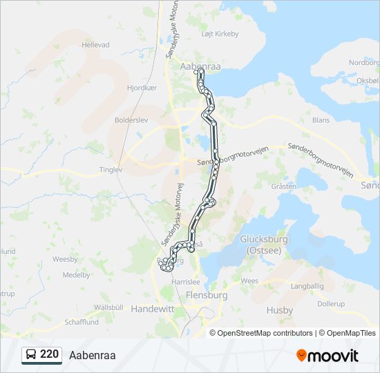 220 bus Line Map