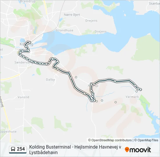 254 Bus Line Map