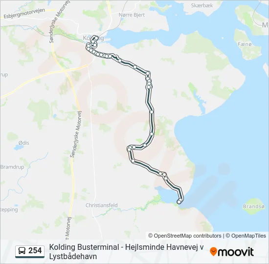 254 Bus Line Map