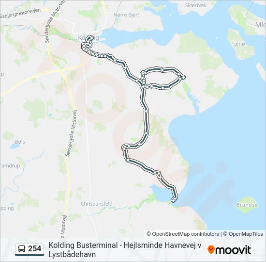 254 Bus Line Map