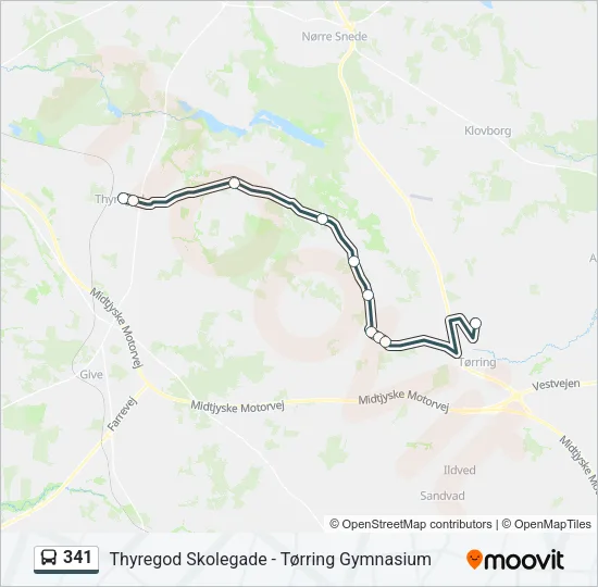 341 Bus Line Map