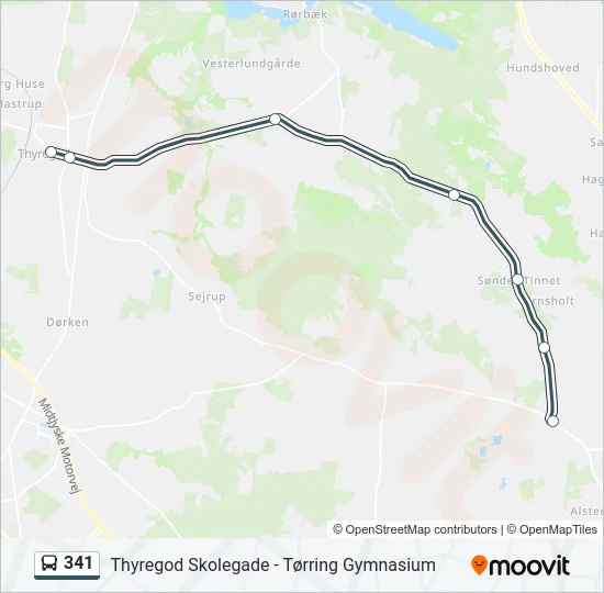 341 Bus Line Map